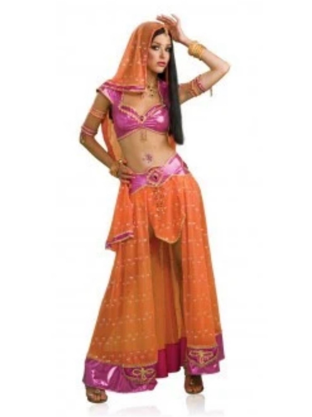 Rubies Secret Wishes Sexy Bollywood Dancer Halloween Costume, Pink/Orange, XS